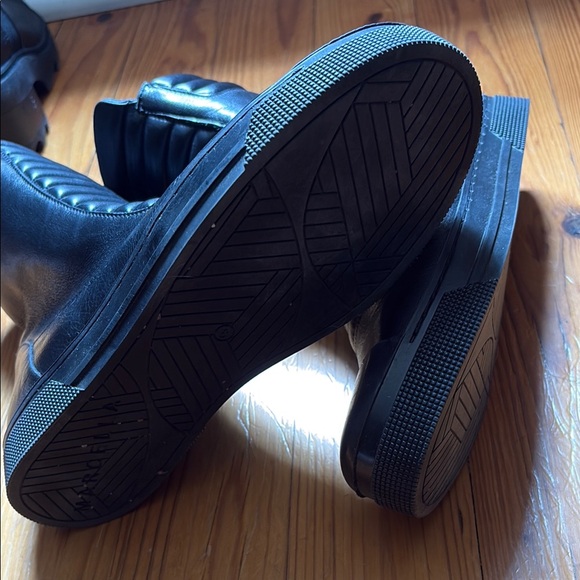 Black Combat Moto Boots size 8 - Picture 3 of 4